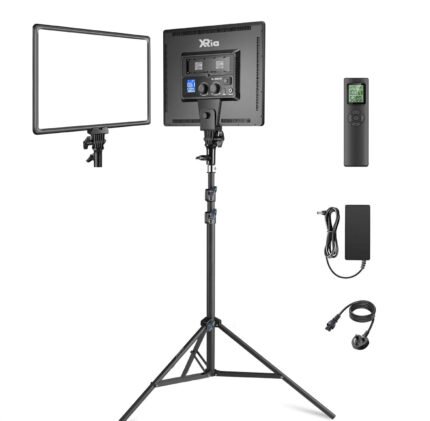 Xria SL-288ARC Bi-color Ultra-thin Soft Panel LED Light 3200k-5600k Color Temperature With LCD Display and Remote Controller (1-Light with Stand)