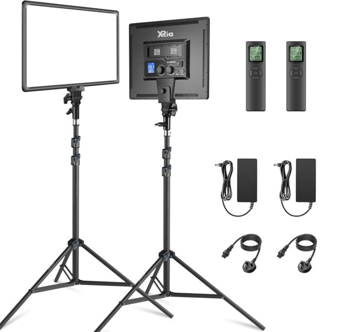Xria SL-288ARC Bi-color Ultra-thin Soft Panel LED Light 3200k-5600k Color Temperature With LCD Display and Remote Controller (2-Light Kit) - Image 1