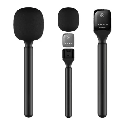 Xria Handheld Wireless Interview Microphone Adapter with Windshield Foam for Rode GO II for DJI Mic 1 2 and Other Similar Wireless Lavalier Microphones