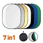 Xria Photography Light Reflector 150 x 200CM Collapsible 7-in-1 Oval Shape Lighting Diffuser Translucent Silver Gold White Black Green Blue with Bag for Photography in Studio and Video