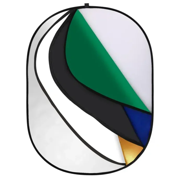 Xria Photography Light Reflector 150 x 200CM Collapsible 7-in-1 Oval Shape Lighting Diffuser Translucent Silver Gold White Black Green Blue with Bag for Photography in Studio and Video - Image 6